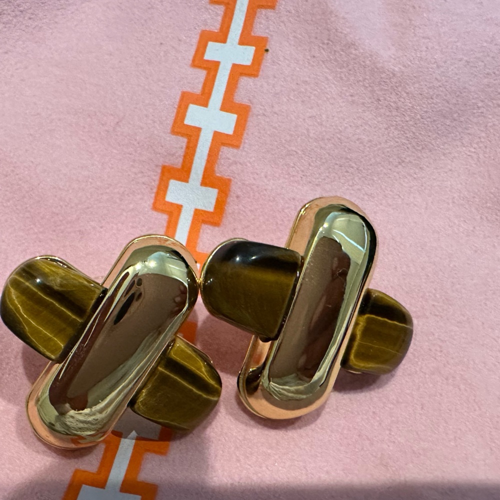 Tuckernuck Gold and Brown Earrings